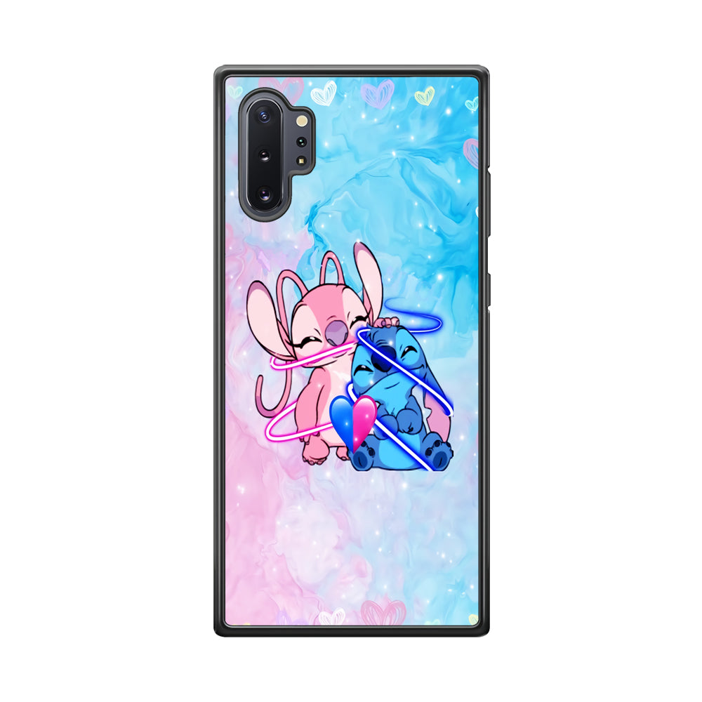 Angel and Stitch Aesthetic Marble Samsung Galaxy Note 10 Plus Case