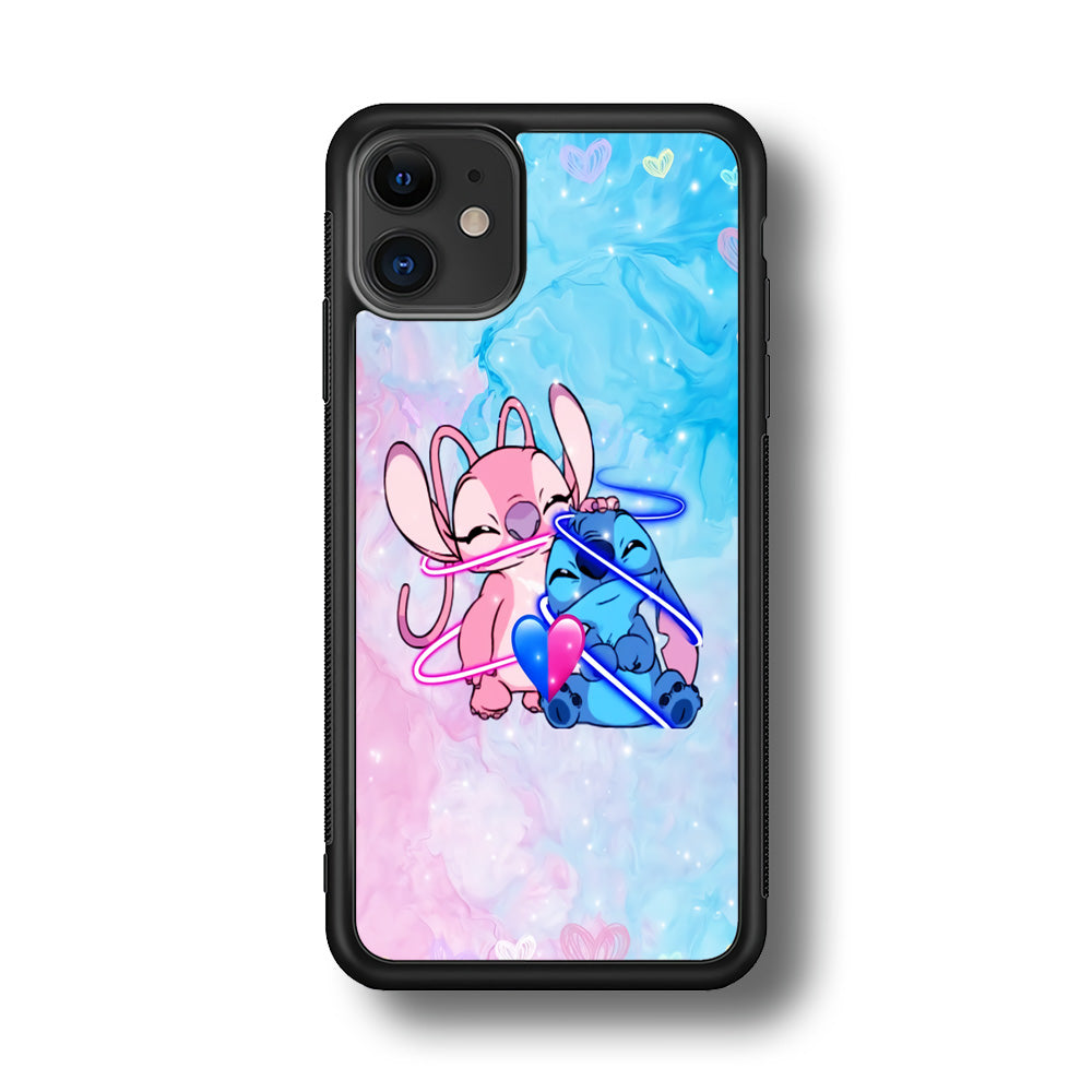 Angel and Stitch Aesthetic Marble iPhone 11 Case