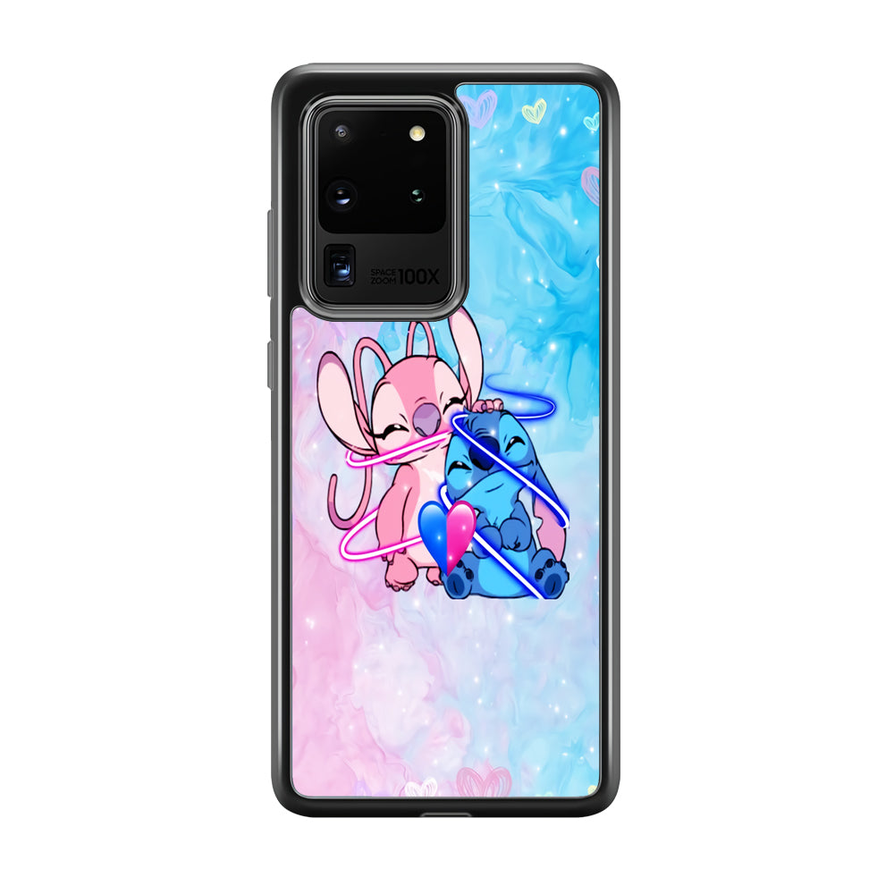 Angel and Stitch Aesthetic Marble Samsung Galaxy S20 Ultra Case