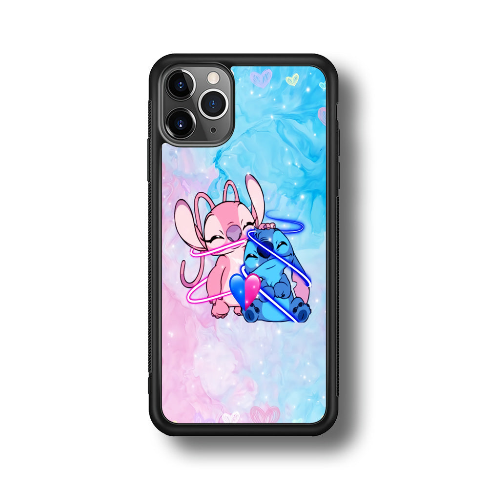 Angel and Stitch Aesthetic Marble iPhone 11 Pro Max Case