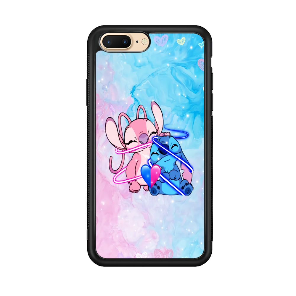 Angel and Stitch Aesthetic Marble iPhone 7 Plus Case