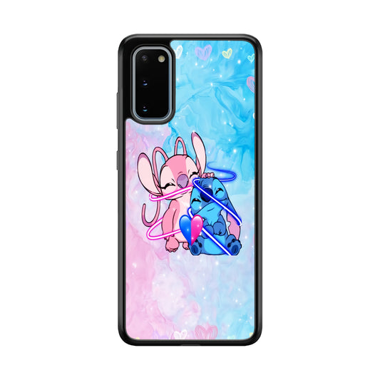 Angel and Stitch Aesthetic Marble Samsung Galaxy S20 Case