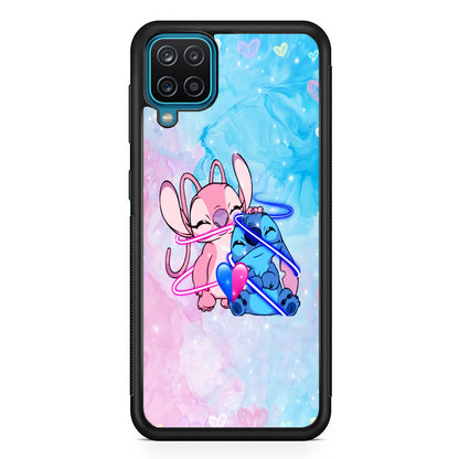 Angel and Stitch Aesthetic Marble Samsung Galaxy A12 Case