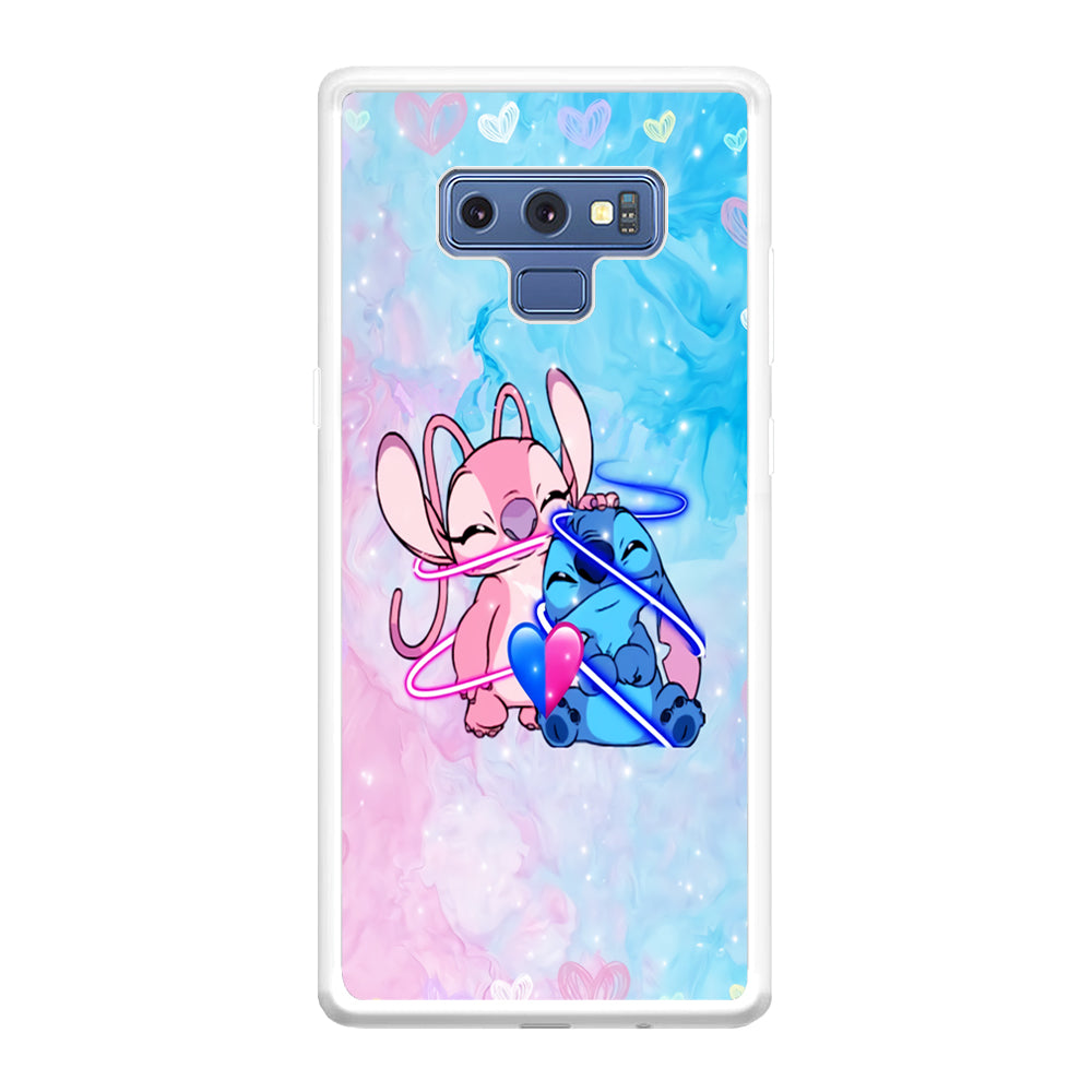 Angel and Stitch Aesthetic Marble Samsung Galaxy Note 9 Case