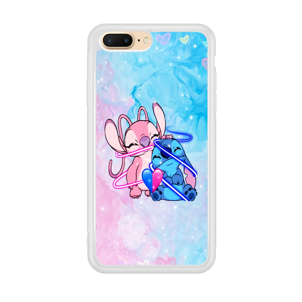 Angel and Stitch Aesthetic Marble iPhone 8 Plus Case