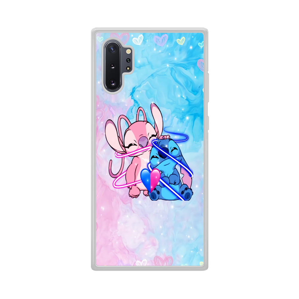 Angel and Stitch Aesthetic Marble Samsung Galaxy Note 10 Plus Case