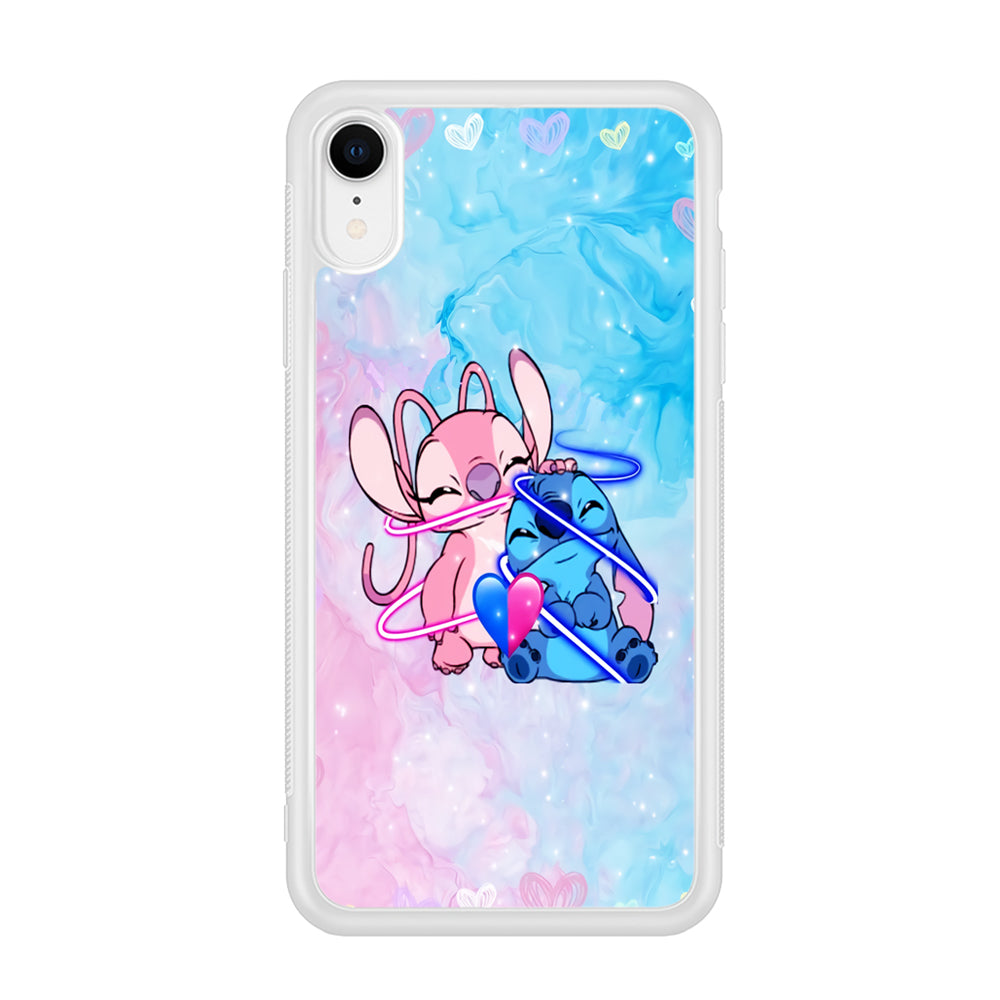 Angel and Stitch Aesthetic Marble iPhone XR Case