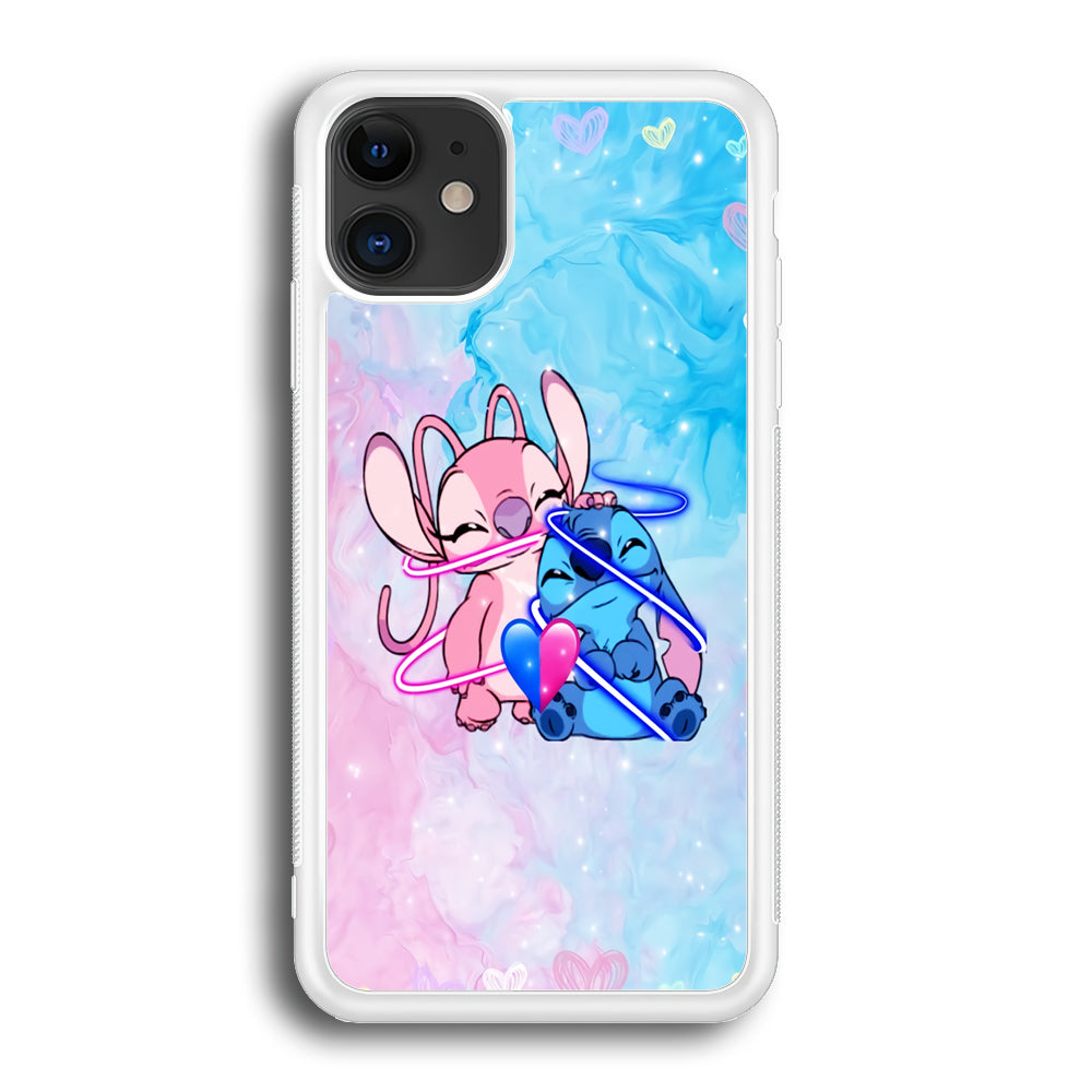 Angel and Stitch Aesthetic Marble iPhone 12 Case