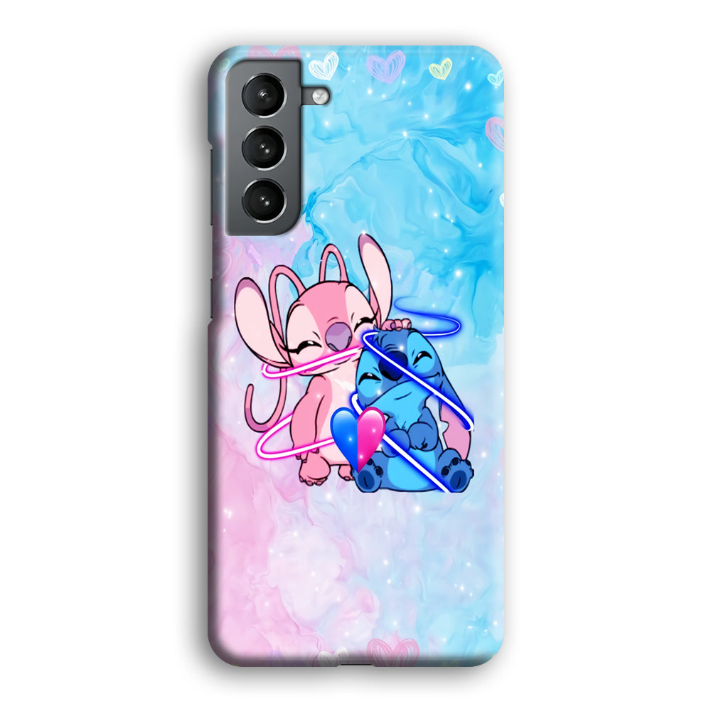 Angel and Stitch Aesthetic Marble Samsung Galaxy S21 Case
