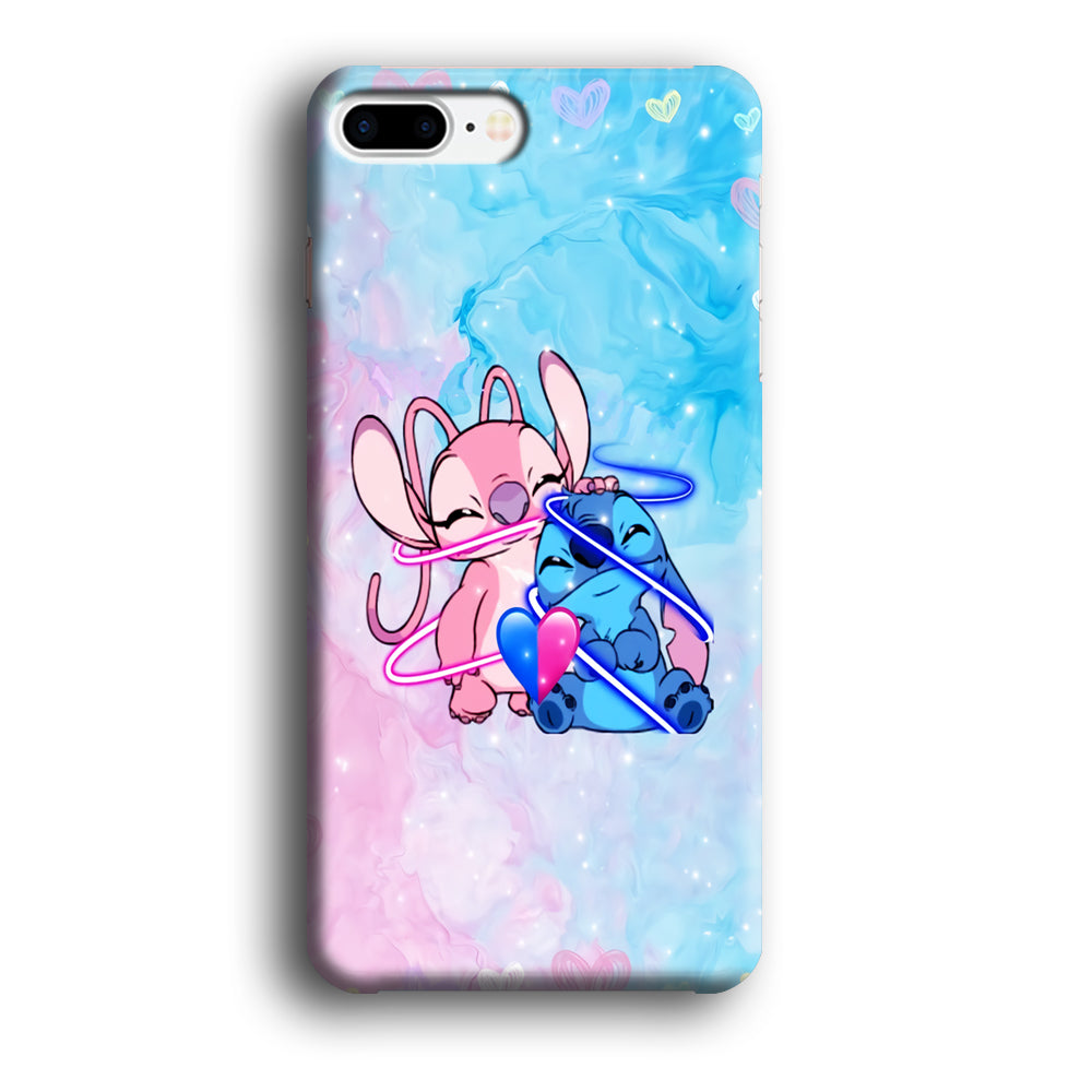 Angel and Stitch Aesthetic Marble iPhone 8 Plus Case