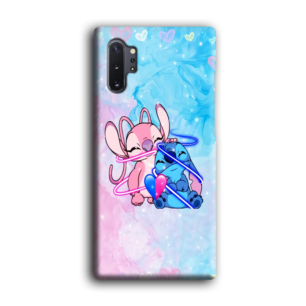 Angel and Stitch Aesthetic Marble Samsung Galaxy Note 10 Plus Case