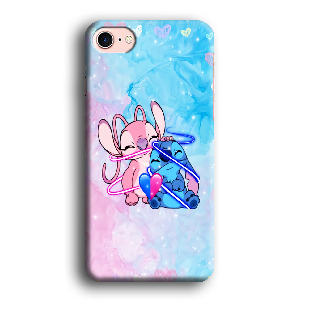 Angel and Stitch Aesthetic Marble iPhone 7 Case