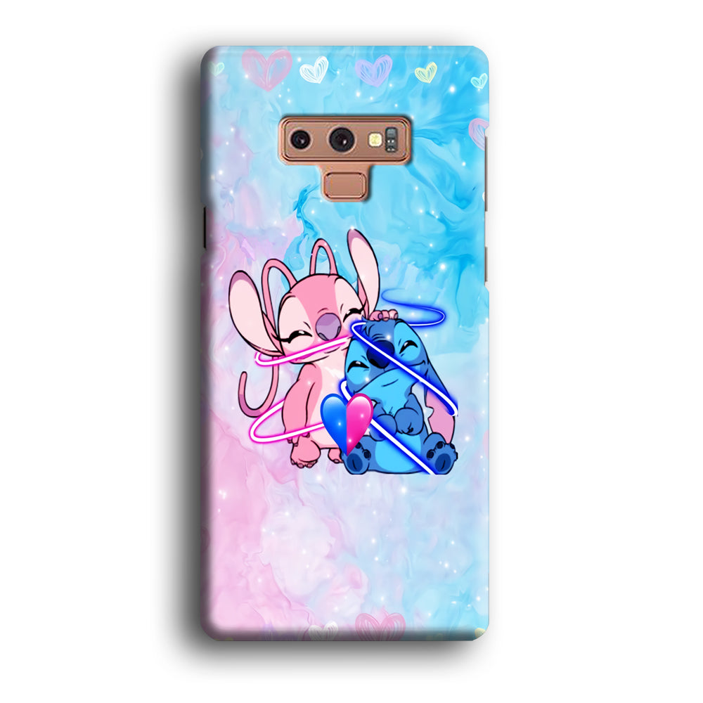 Angel and Stitch Aesthetic Marble Samsung Galaxy Note 9 Case