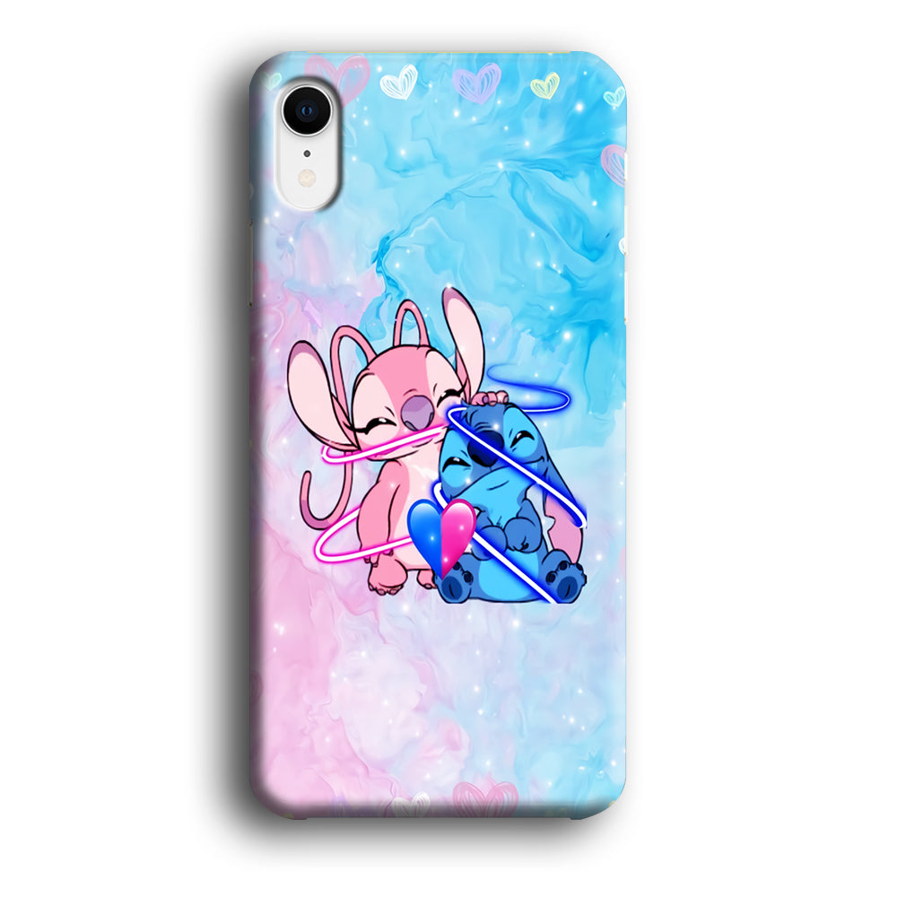 Angel and Stitch Aesthetic Marble iPhone XR Case