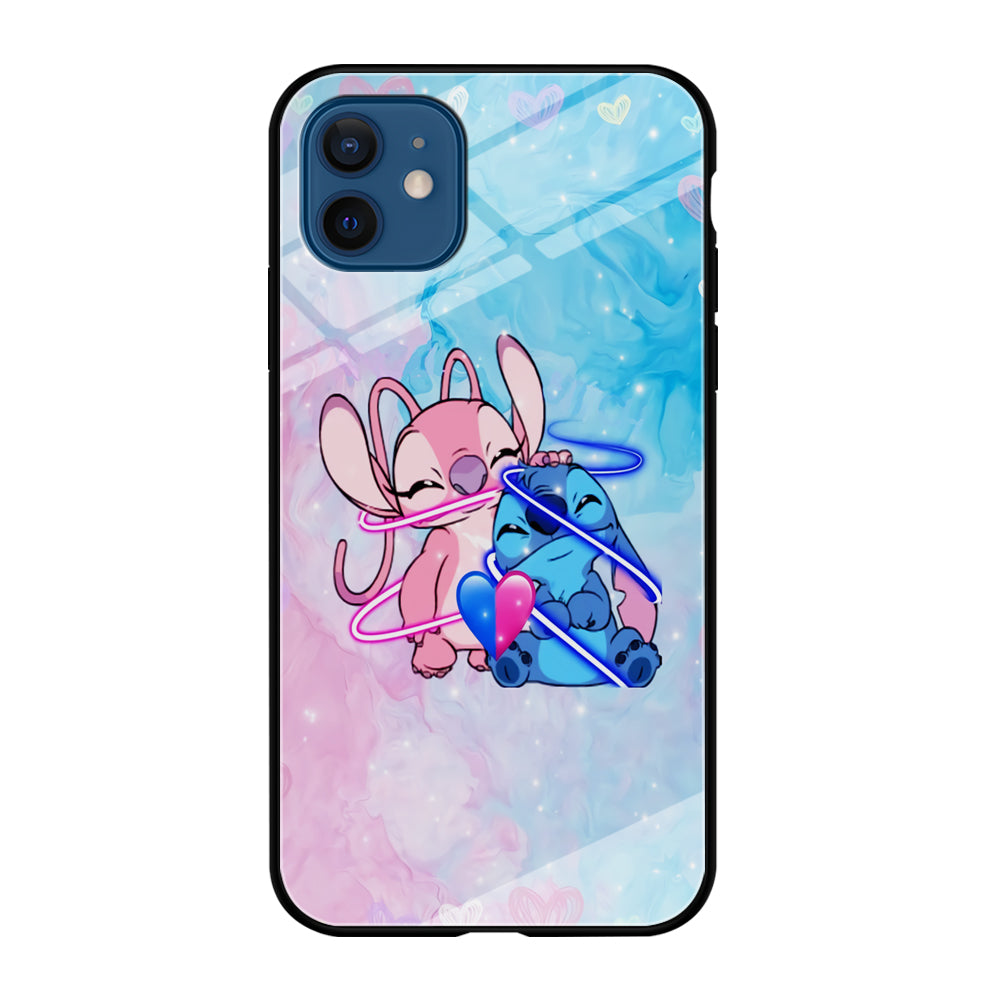 Angel and Stitch Aesthetic Marble iPhone 12 Case