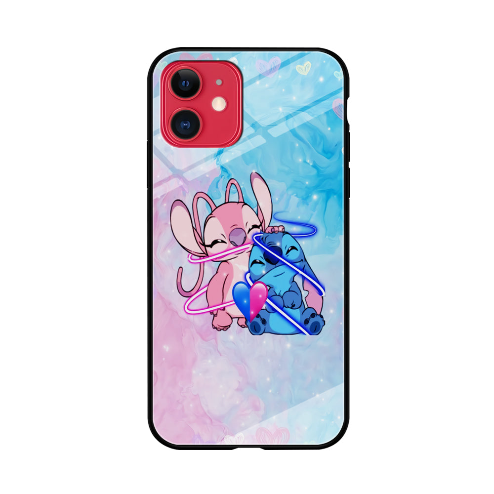 Angel and Stitch Aesthetic Marble iPhone 11 Case