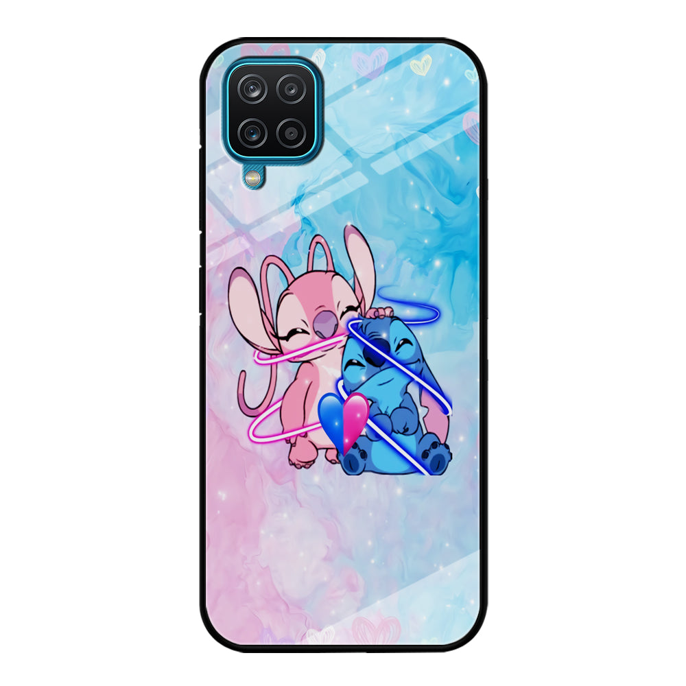 Angel and Stitch Aesthetic Marble Samsung Galaxy A12 Case