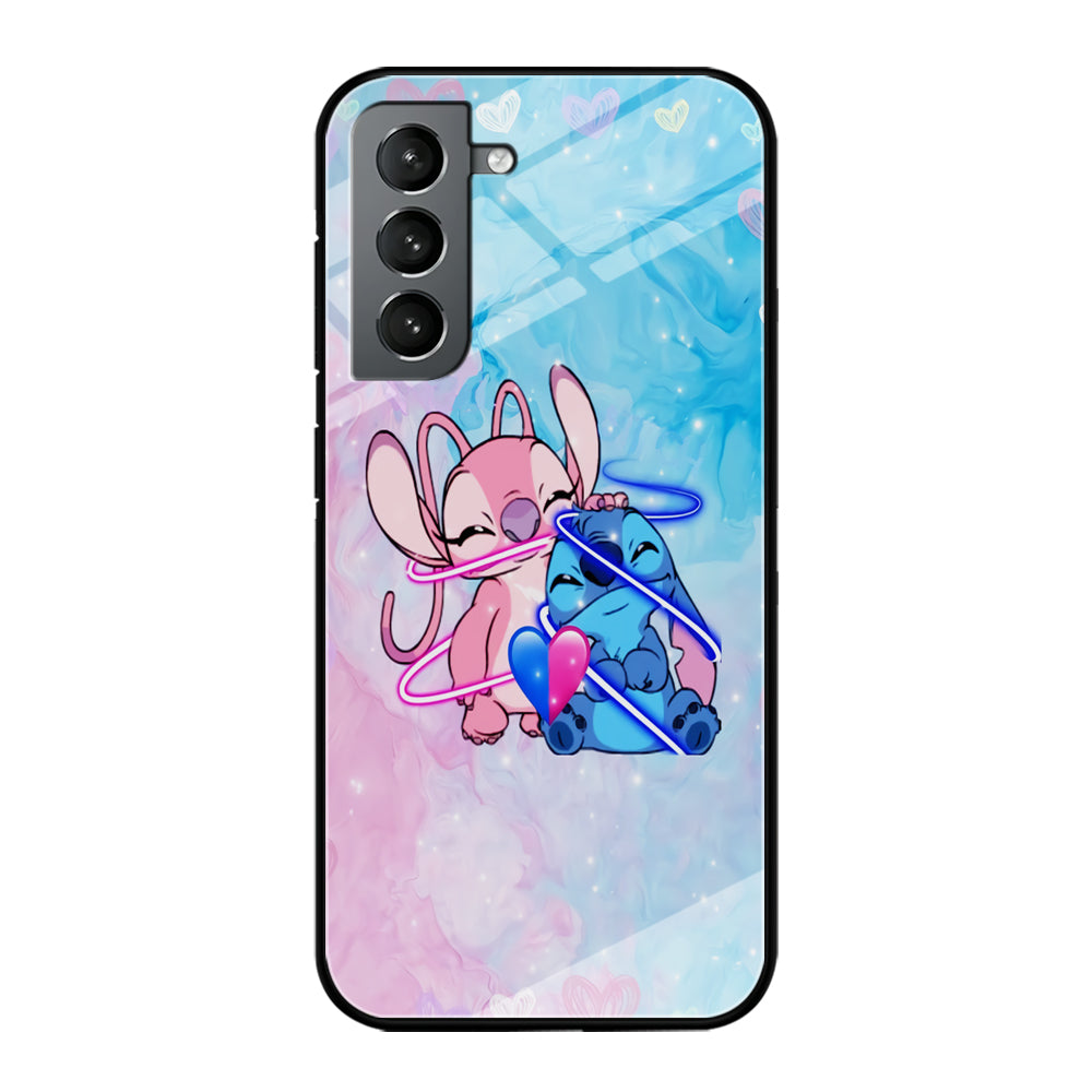 Angel and Stitch Aesthetic Marble Samsung Galaxy S21 Plus Case