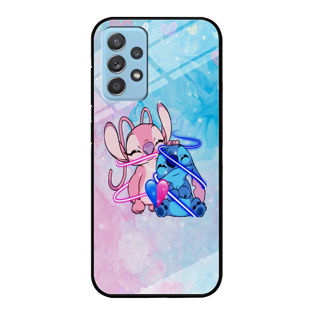 Angel and Stitch Aesthetic Marble Samsung Galaxy A52 Case