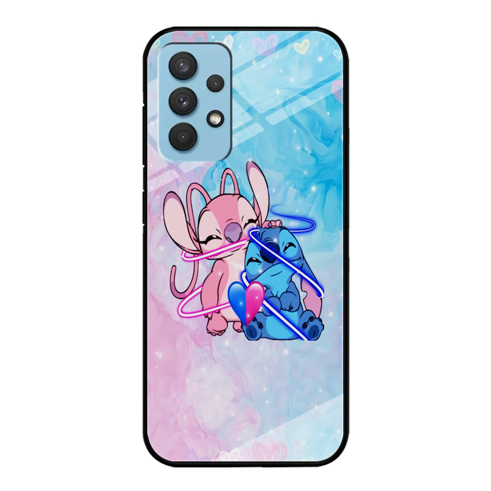 Angel and Stitch Aesthetic Marble Samsung Galaxy A32 Case