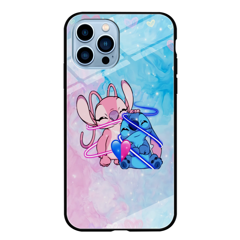 Angel and Stitch Aesthetic Marble iPhone 13 Pro Case