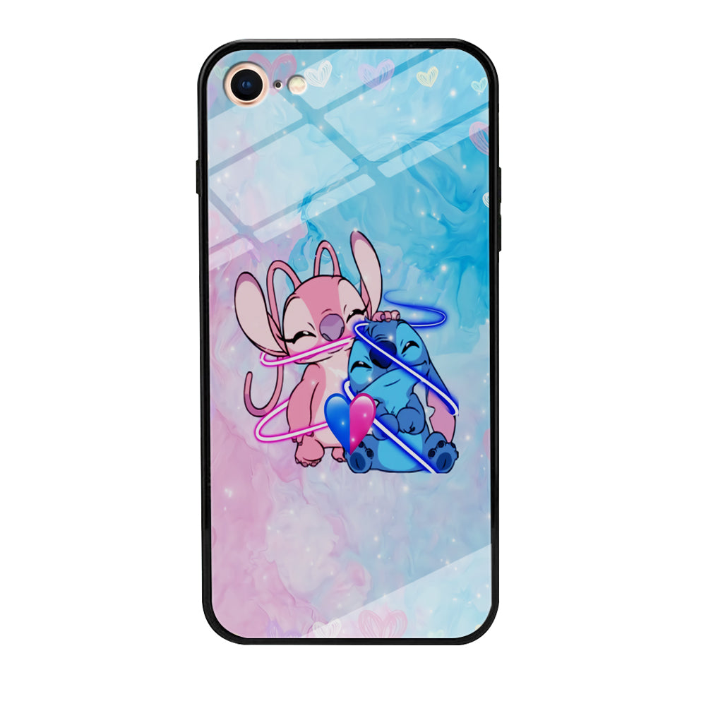 Angel and Stitch Aesthetic Marble iPhone 7 Case