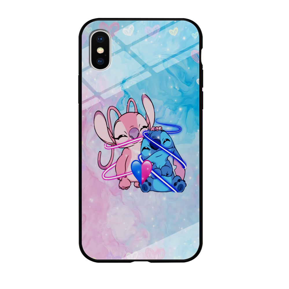 Angel and Stitch Aesthetic Marble iPhone XS Case