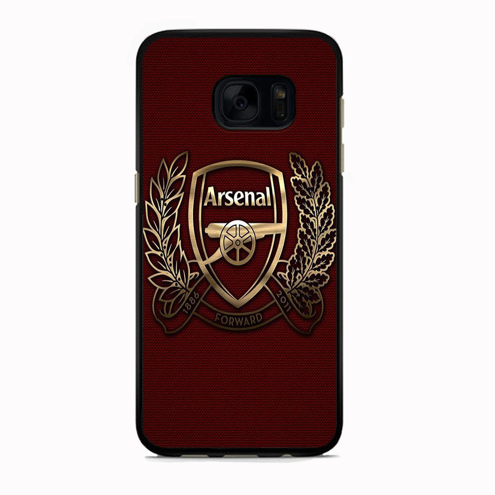 Arsenal Maroon Gold Logo Team Samsung Galaxy S7 Edge Case