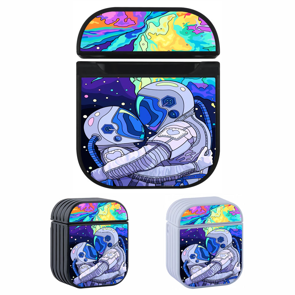 Astronaut Art of Couple Hard Plastic Case Cover For Apple Airpods