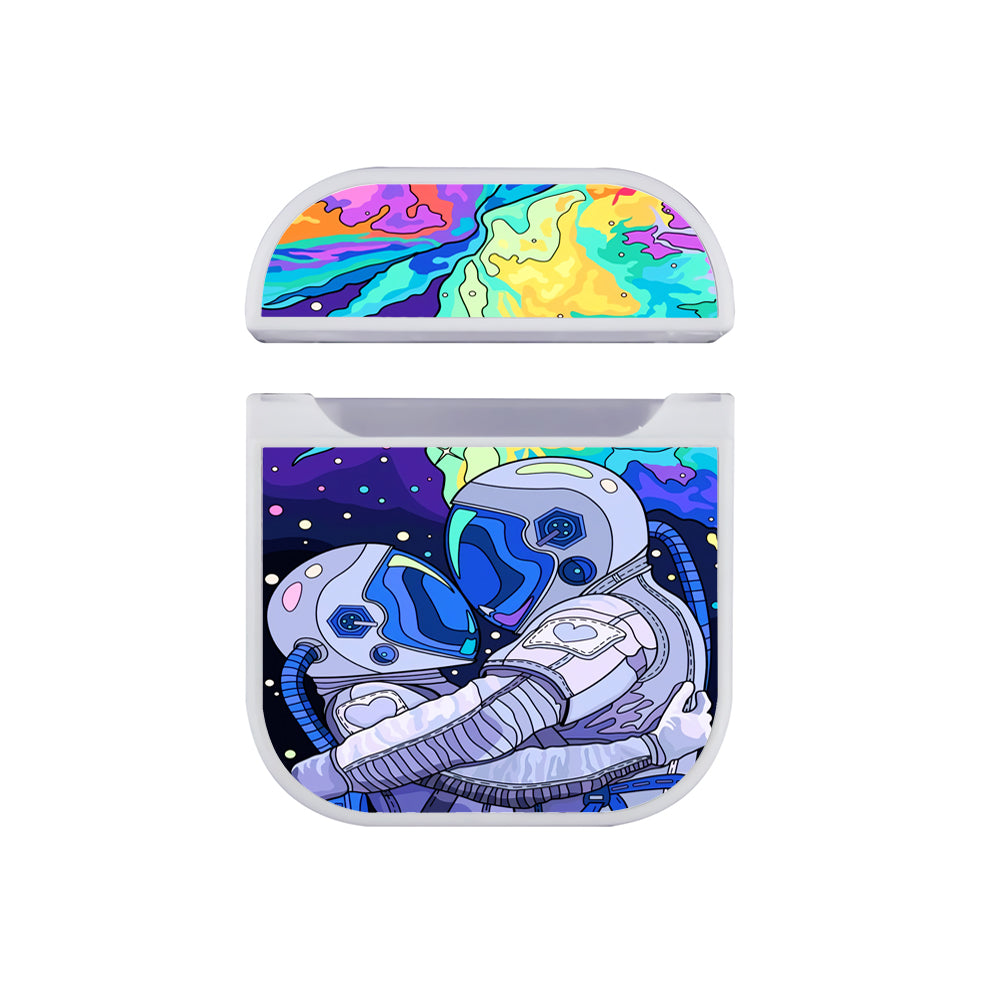 Astronaut Art of Couple Hard Plastic Case Cover For Apple Airpods