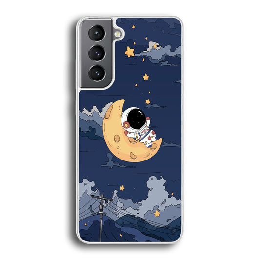 Astronaut Sleep On The Moon Samsung Galaxy S21 Plus Case