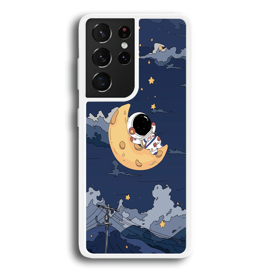 Astronaut Sleep On The Moon Samsung Galaxy S21 Ultra Case