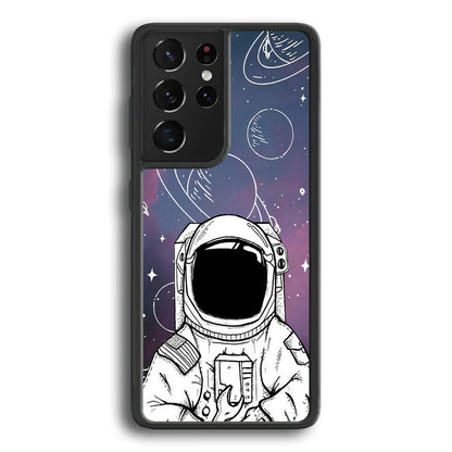 Astronaut White Space Samsung Galaxy S21 Ultra Case