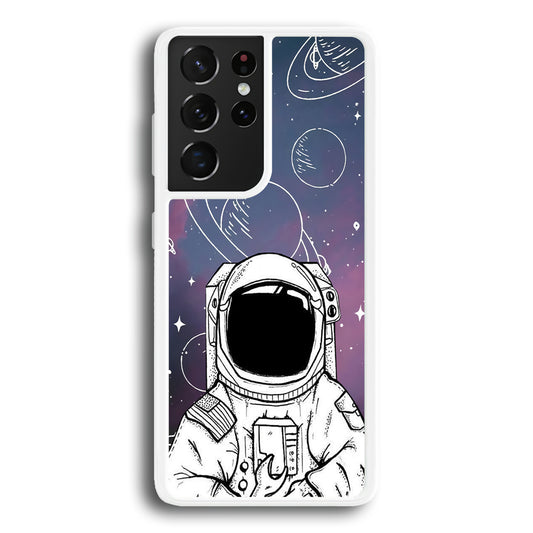 Astronaut White Space Samsung Galaxy S21 Ultra Case