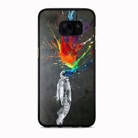 Astronaut Splash Mix Colour Paint Samsung Galaxy S7 Edge Case