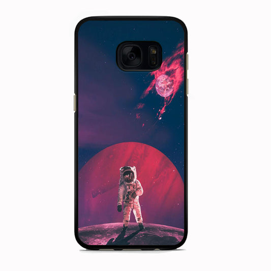 Astronaut Sunset From The Galaxy Samsung Galaxy S7 Edge Case