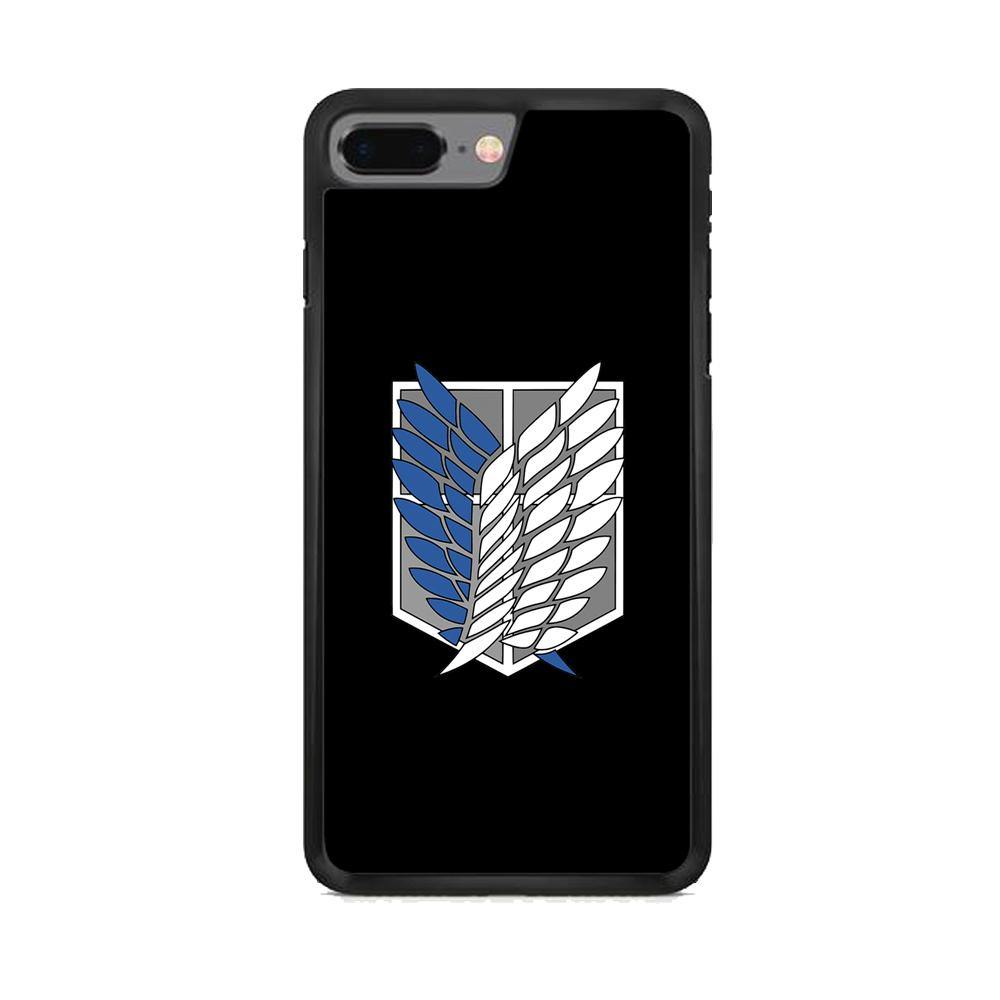 Attack on Titan Scouting Legion Black Simple iPhone 8 Plus Case - ezzyst