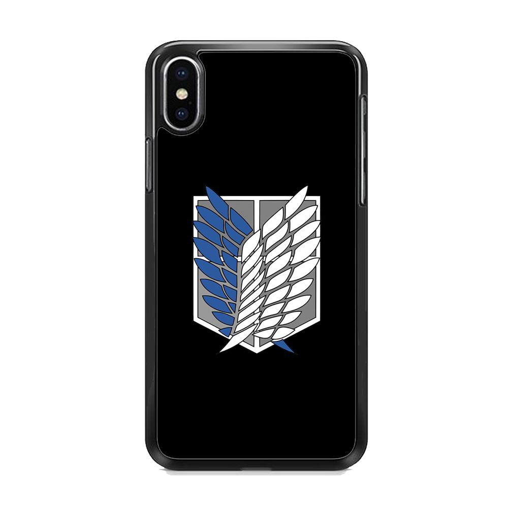 Attack on Titan Scouting Legion Black Simple iPhone X Case - ezzyst