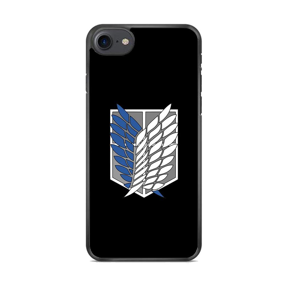 Attack on Titan Scouting Legion Black Simple iPhone 8 Case - ezzyst