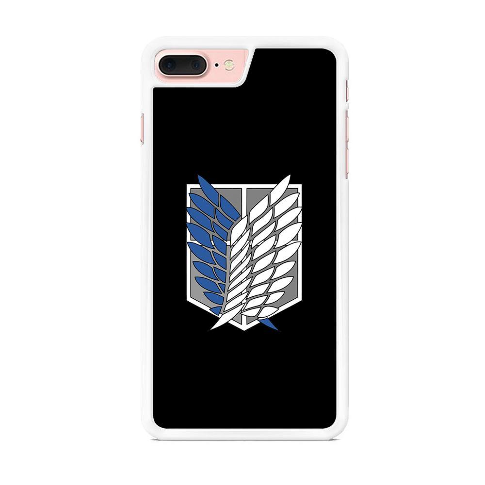 Attack on Titan Scouting Legion Black Simple iPhone 8 Plus Case - ezzyst