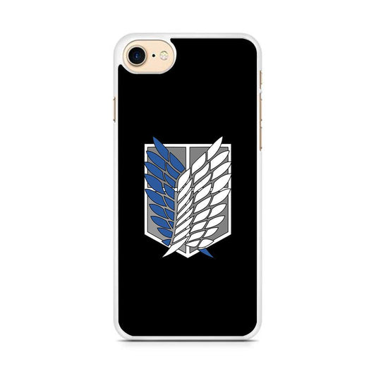 Attack on Titan Scouting Legion Black Simple iPhone 8 Case - ezzyst