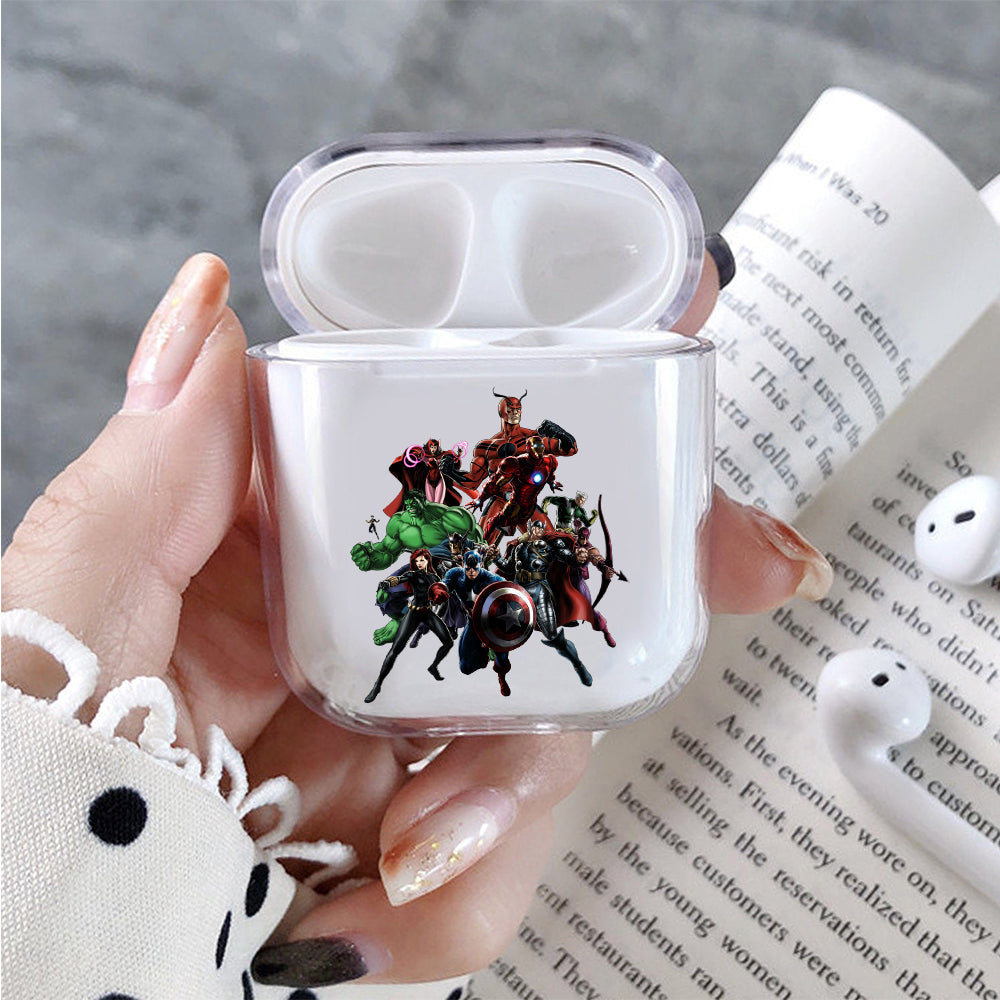 Avengers Character Cartoon Protective Clear Case Cover For Apple Airpods