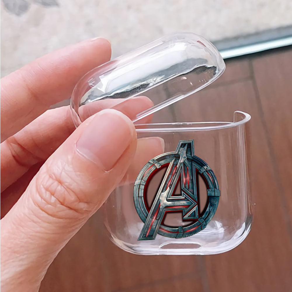 Avengers Logo Protective Clear Case Cover For Apple Airpods