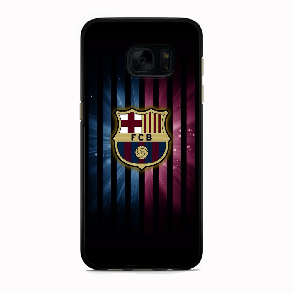 Barcelona Emblem Stripe Black Samsung Galaxy S7 Case
