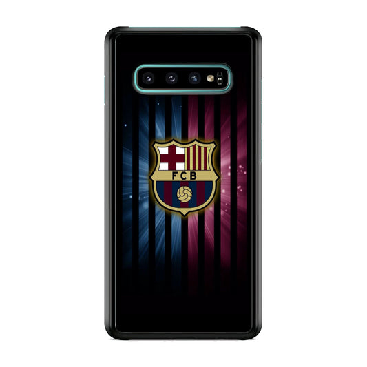 Barcelona Emblem Stripe Black Samsung Galaxy S10 Case