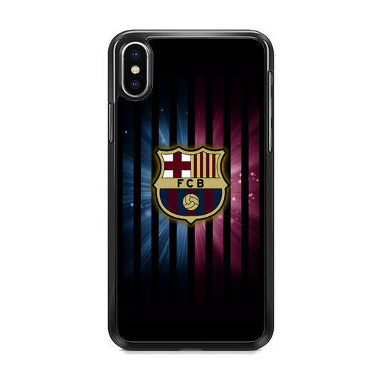 Barcelona Emblem Stripe Black iPhone Xs Max Case