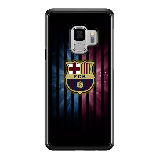 Barcelona Emblem Stripe Black Samsung Galaxy S9 Case