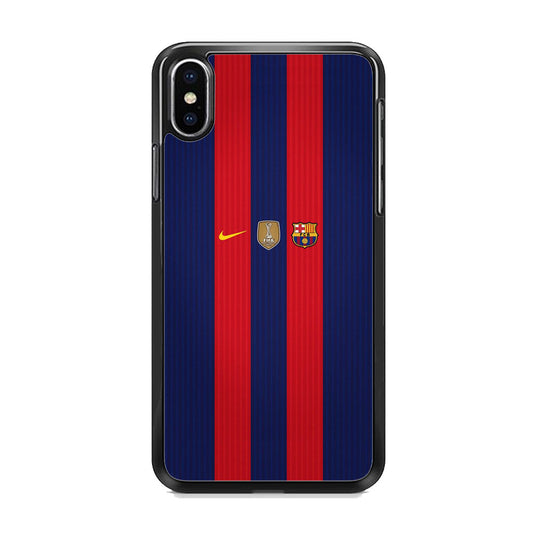 Barcelona Stripe Jersey Three Logo iPhone Xs Max Case