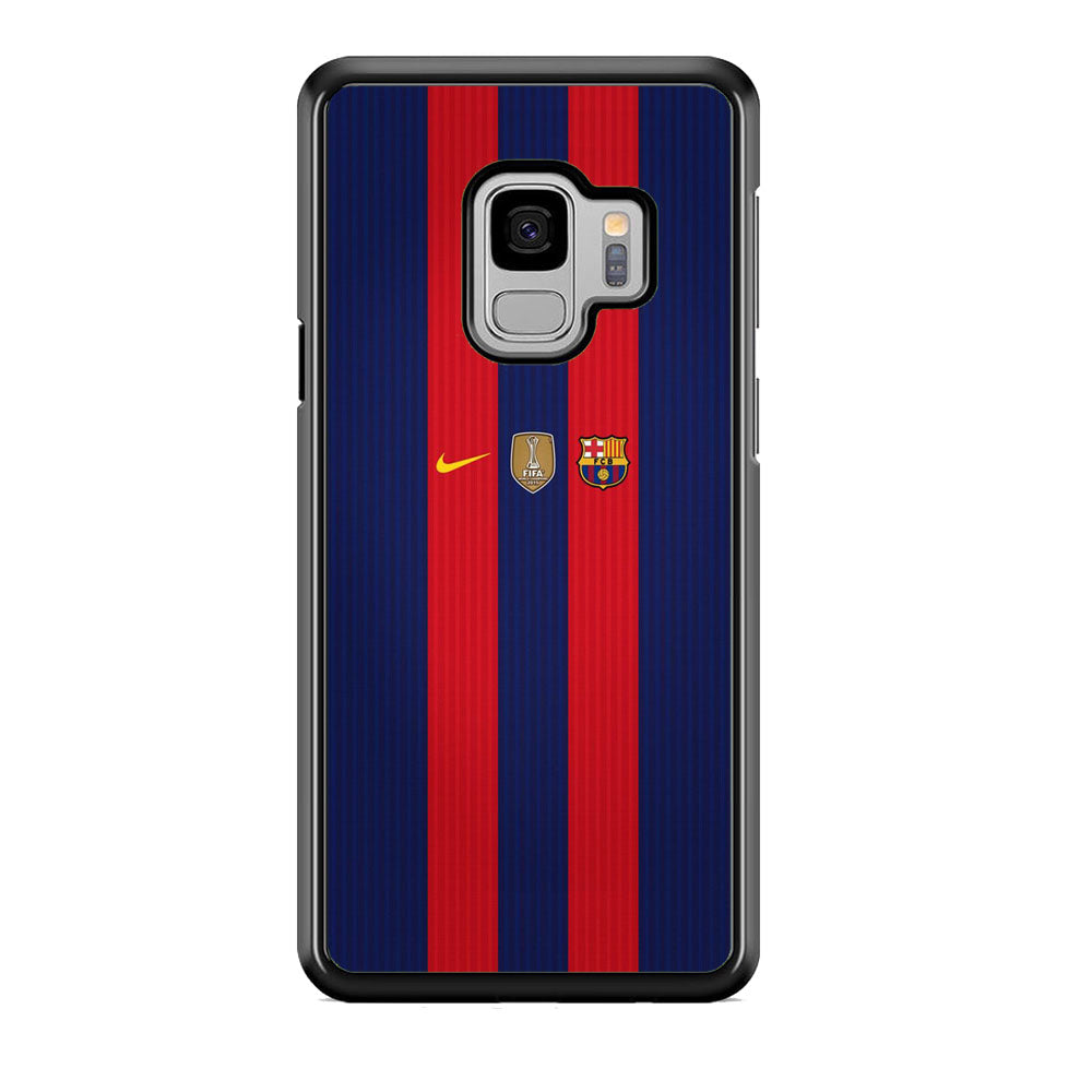 Barcelona Stripe Jersey Three Logo Samsung Galaxy S9 Case
