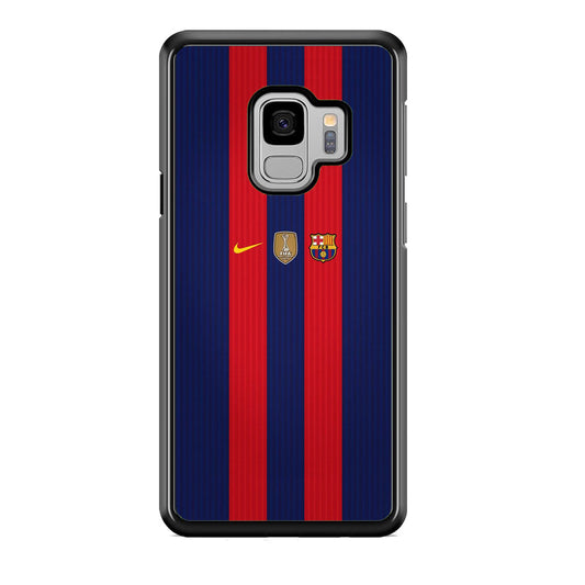 Barcelona Stripe Jersey Three Logo Samsung Galaxy S9 Case